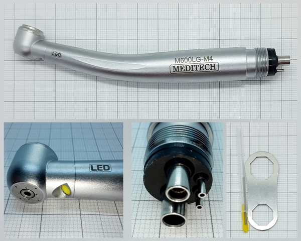 Наконечник турб. M600LG-M4 кнопочн. генер.LED 4-х точечн. спрей (MEDITECH) Ti-MaxZ                 
